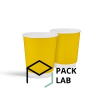 Paper white cup double-layer Soft touch "Yellow" 270 ml Paper white cup double-layer Soft touch "Yellow" 270 ml